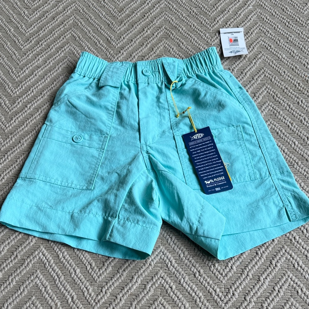 AFTCO Kids Aqua Blue Elastic Waist Shorts